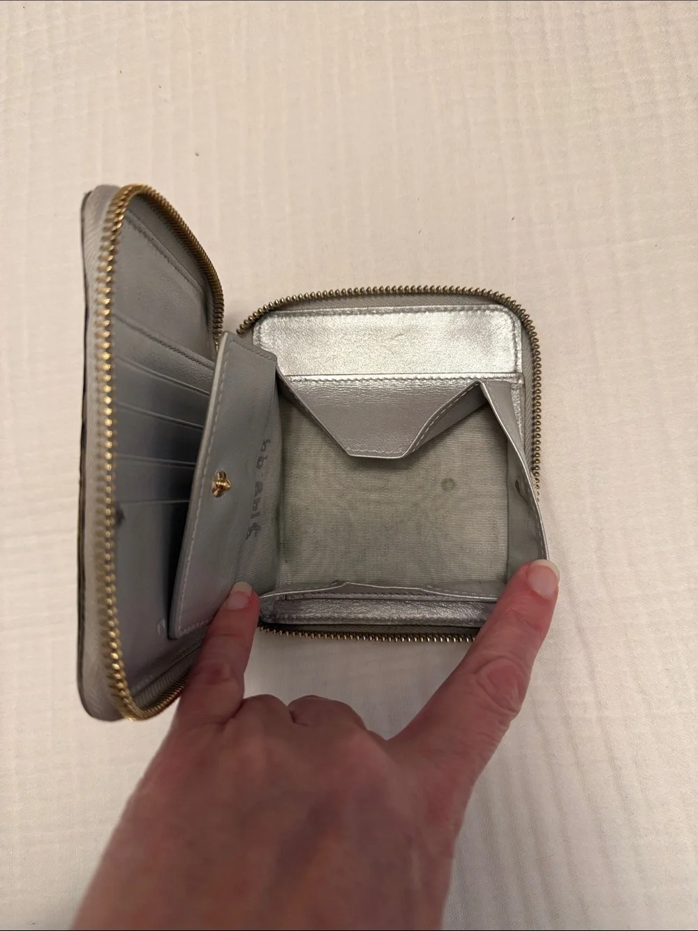 Christian Dior Small Lady Voyageur Coin Purse Silver